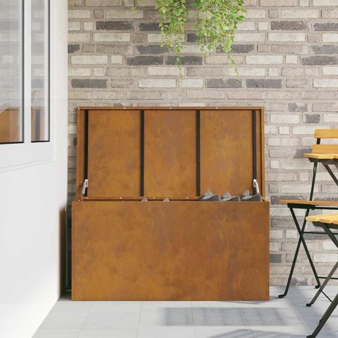 VidaXL Skrzynia do przechowywania na zewnątrz Rdzawy