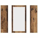 VidaXL Wieszak na płaszcze montowany na ścianie Z lustrem Stare drewno