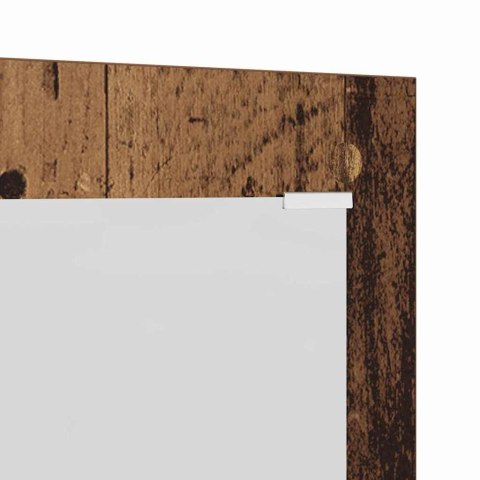 VidaXL Wieszak na płaszcze montowany na ścianie Z lustrem Stare drewno