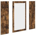 VidaXL Wieszak na płaszcze montowany na ścianie Z lustrem Wędzony dąb
