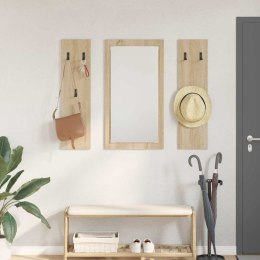 VidaXL Wieszak na płaszcze montowany na ścianie Z lustrem dąb sonoma