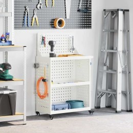 WÓZEK NARZĘDZIOWY BIAŁY 65X35X111CM STAL ZIMNO WALCOWANA