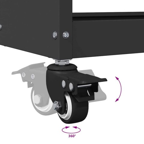 VidaXL Wózek narzędziowy Czarny 75 x 35 x 73 cm Stal zimno walcowana