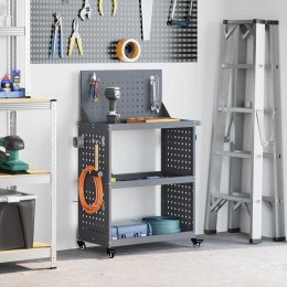 WÓZEK NARZĘDZIOWY Z PÓŁKĄ Z KOŁEM ANTRACYT 65X35X111CM