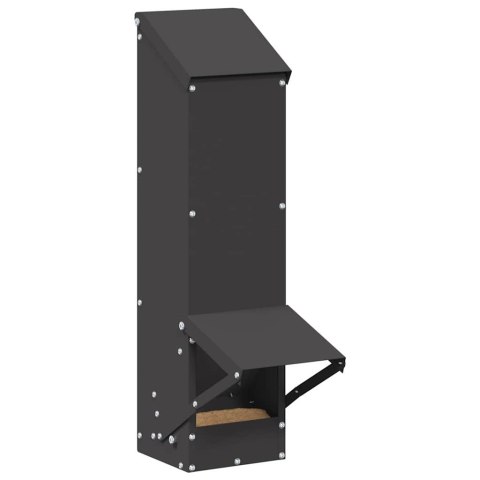 KARMNIK DLA KUR CZARNY 13X12X51CM STAL ZIMNOWALCOWANA