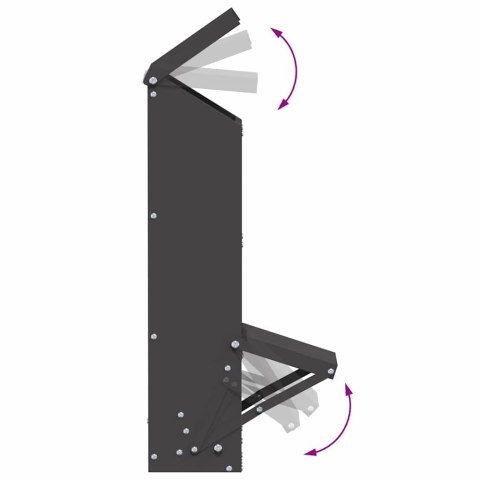 KARMNIK DLA KUR CZARNY 13X12X51CM STAL ZIMNOWALCOWANA