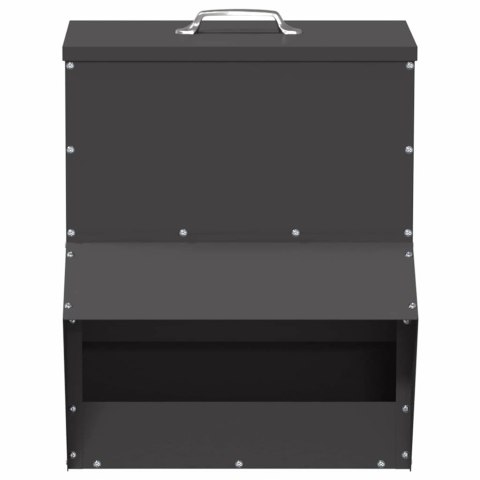 VidaXL Karmnik dla kur Czarny 20 x 25 x 35 cm Stal zimnowalcowana