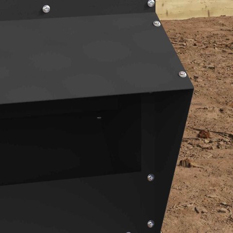 VidaXL Karmnik dla kur Czarny 20 x 25 x 35 cm Stal zimnowalcowana