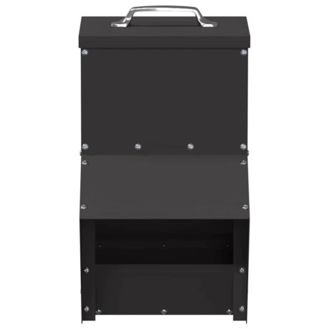 VidaXL Karmnik dla kur Czarny 20 x 25 x 35 cm Stal zimnowalcowana