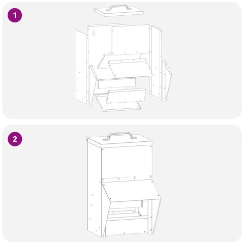 VidaXL Karmnik dla kur Czarny 20 x 25 x 35 cm Stal zimnowalcowana