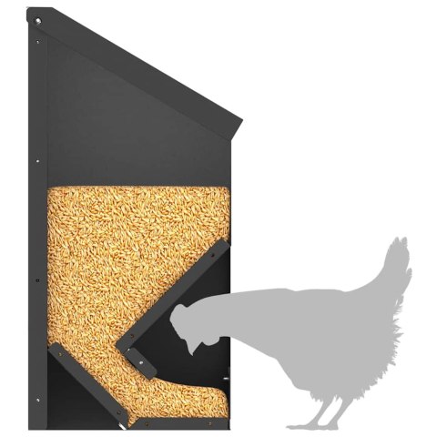 KARMNIK DLA KUR CZARNY 21X16X33CM STAL ZIMNOWALCOWANA