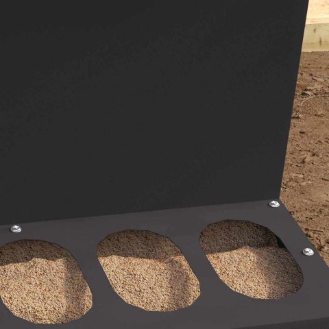 VidaXL Karmnik dla kur Czarny 30 x 30 x 39 cm Stal zimnowalcowana