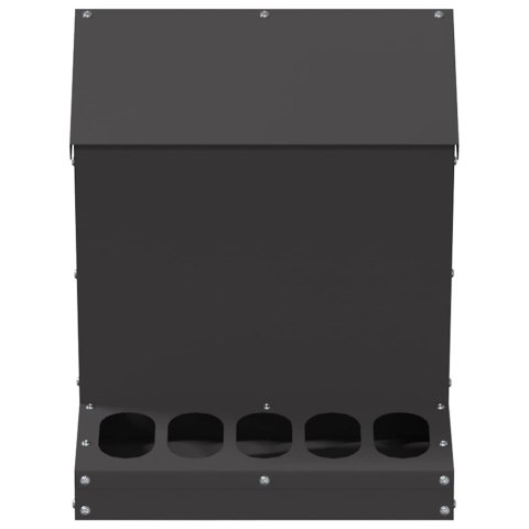 VidaXL Karmnik dla kur Czarny 30 x 30 x 39 cm Stal zimnowalcowana