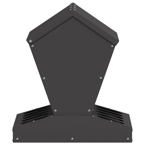 VidaXL Karmnik dla kur Czarny 40 x 40 x 45 cm Stal zimnowalcowana