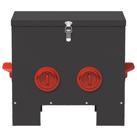 VidaXL Karmnik dla kur Czarny 40,5 x 25 x 38 cm Stal zimnowalcowana