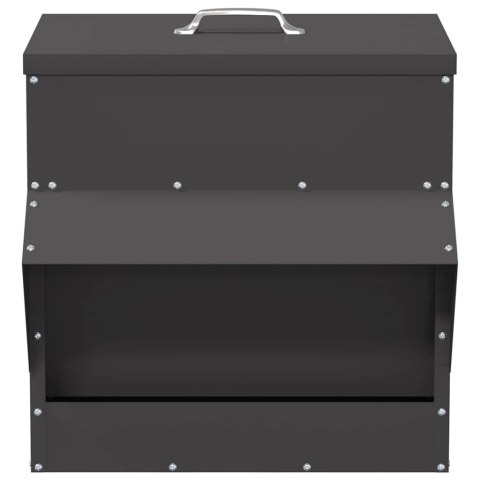VidaXL Karmnik dla kur Czarny 40,5 x 45 x 41 cm Stal zimnowalcowana