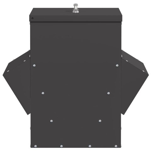 VidaXL Karmnik dla kur Czarny 40,5 x 45 x 41 cm Stal zimnowalcowana