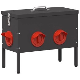 VidaXL Karmnik dla kur Czarny 41,5 x 20,5 x 33 cm Stal zimnowalcowana