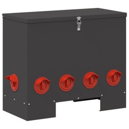 VidaXL Karmnik dla kur Czarny 60,5 x 29 x 51 cm Stal zimnowalcowana