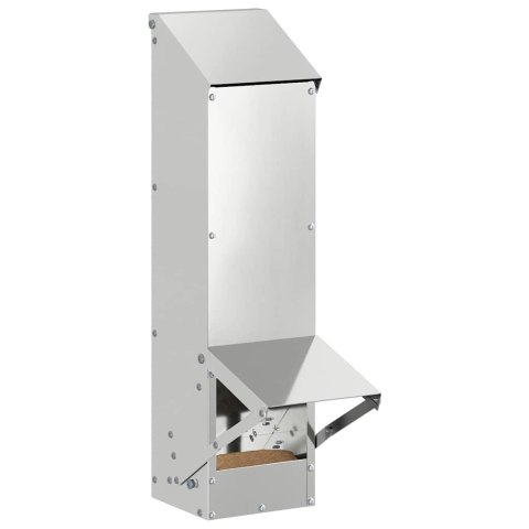 VidaXL Karmnik dla kur Srebrny 13 x 12 x 51 cm Stal Galwanizowana