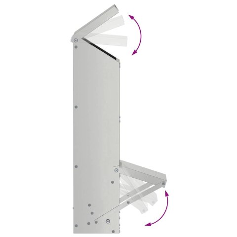 VidaXL Karmnik dla kur Srebrny 13 x 12 x 51 cm Stal Galwanizowana