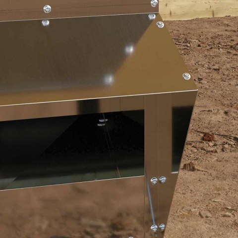 VidaXL Karmnik dla kur Srebrny 20 x 25 x 35 cm Stal Galwanizowana