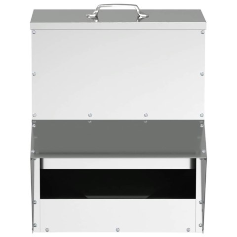 VidaXL Karmnik dla kur Srebrny 20 x 25 x 35 cm Stal Galwanizowana
