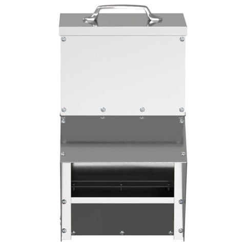 VidaXL Karmnik dla kur Srebrny 20 x 25 x 35 cm Stal Galwanizowana