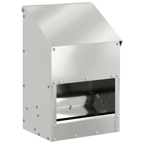 VidaXL Karmnik dla kur Srebrny 21 x 16 x 33 cm Stal Galwanizowana