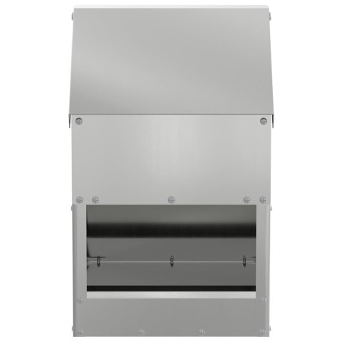 VidaXL Karmnik dla kur Srebrny 21 x 16 x 33 cm Stal Galwanizowana