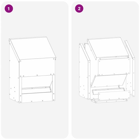 VidaXL Karmnik dla kur Srebrny 21 x 16 x 33 cm Stal Galwanizowana