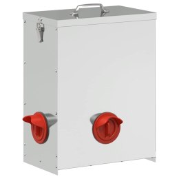 VidaXL Karmnik dla kur Srebrny 32,5 x 20,5 x 43 cm Stal Galwanizowana