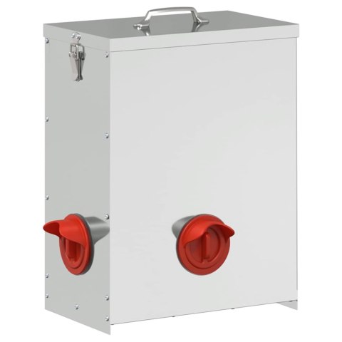 VidaXL Karmnik dla kur Srebrny 32,5 x 20,5 x 43 cm Stal Galwanizowana