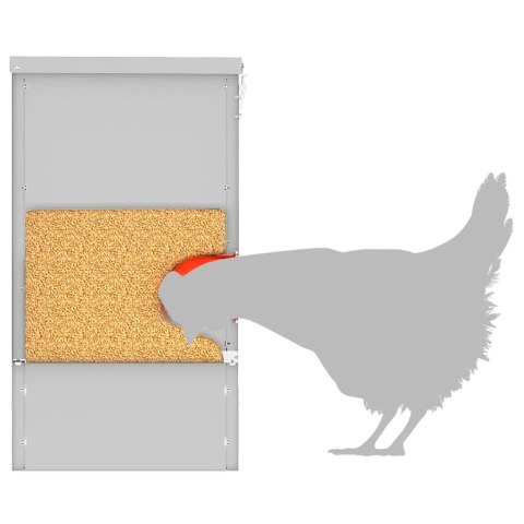 VidaXL Karmnik dla kur Srebrny 40,5 x 25 x 38 cm Stal Galwanizowana