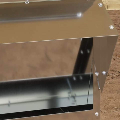 VidaXL Karmnik dla kur Srebrny 40,5 x 45 x 41 cm Stal Galwanizowana