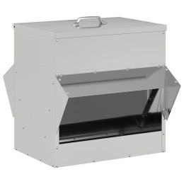 VidaXL Karmnik dla kur Srebrny 40,5 x 45 x 41 cm Stal Galwanizowana