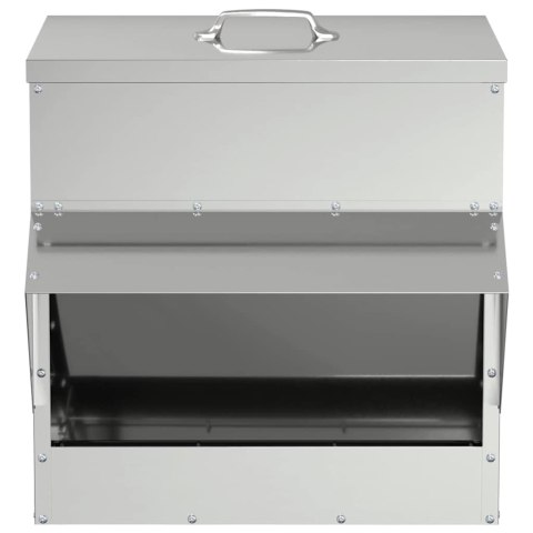 VidaXL Karmnik dla kur Srebrny 40,5 x 45 x 41 cm Stal Galwanizowana
