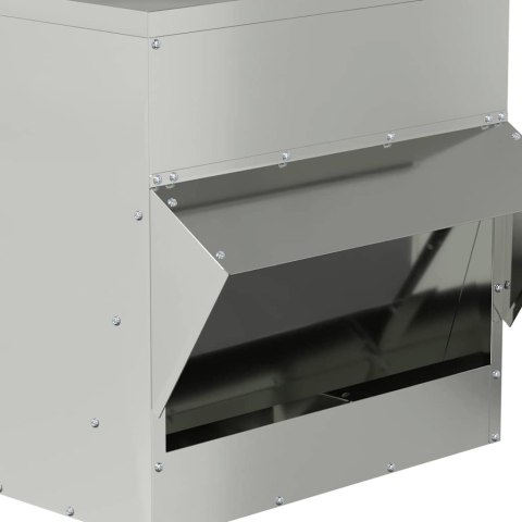 VidaXL Karmnik dla kur Srebrny 40,5 x 45 x 41 cm Stal Galwanizowana