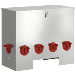 VidaXL Karmnik dla kur Srebrny 60,5 x 29 x 51 cm Stal Galwanizowana