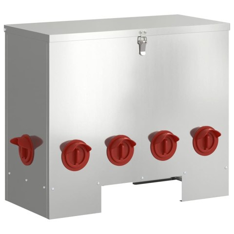 VidaXL Karmnik dla kur Srebrny 60,5 x 29 x 51 cm Stal Galwanizowana