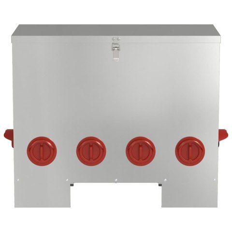 VidaXL Karmnik dla kur Srebrny 60,5 x 29 x 51 cm Stal Galwanizowana