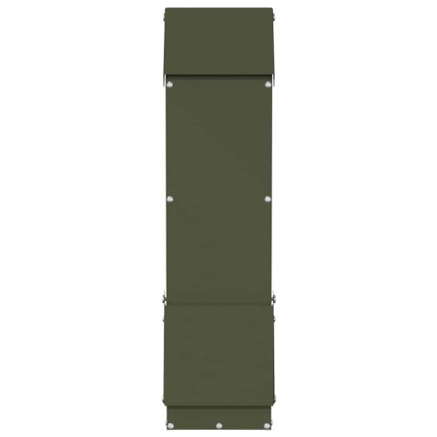 VidaXL Karmnik dla kur Zielony oliwkowy 13 x 12 x 51 cm