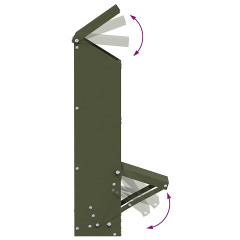 VidaXL Karmnik dla kur Zielony oliwkowy 13 x 12 x 51 cm