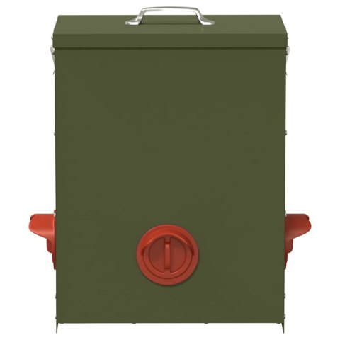 VidaXL Karmnik dla kur Zielony oliwkowy 32,5 x 20,5 x 43 cm