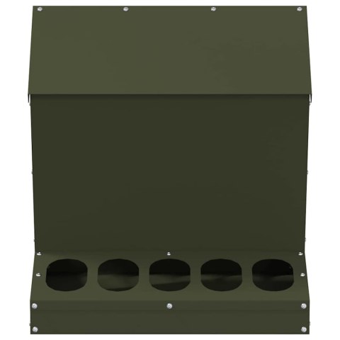 VidaXL Karmnik dla kur Zielony oliwkowy 40 x 40 x 45 cm