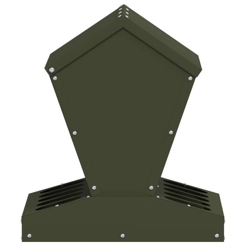 VidaXL Karmnik dla kur Zielony oliwkowy 40 x 40 x 45 cm