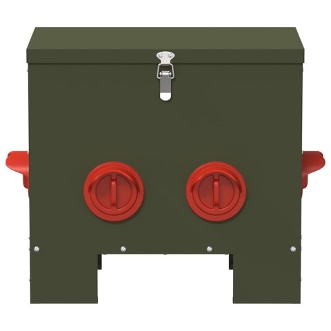 VidaXL Karmnik dla kur Zielony oliwkowy 40,5 x 25 x 38 cm