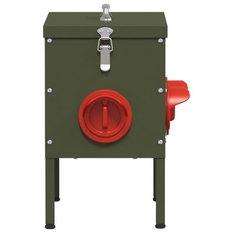 VidaXL Karmnik dla kur Zielony oliwkowy 41,5 x 20,5 x 33 cm