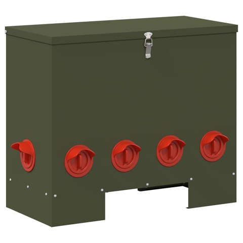 VidaXL Karmnik dla kur Zielony oliwkowy 60,5 x 29 x 51 cm