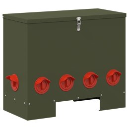 VidaXL Karmnik dla kur Zielony oliwkowy 60,5 x 29 x 51 cm